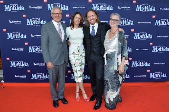 Tim with mother Ros Minchin, wife Sarah and father David